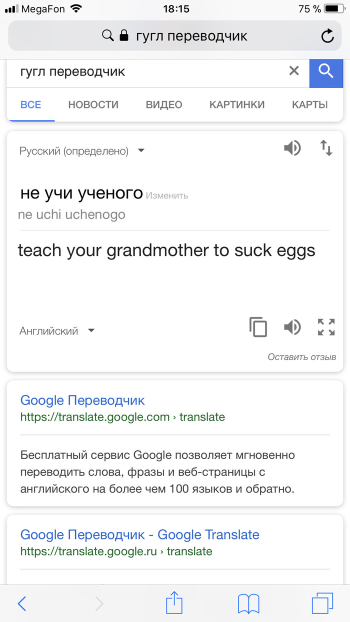 The best translation in my life) - Teach your grandmother to suck eggs, Lost in translation