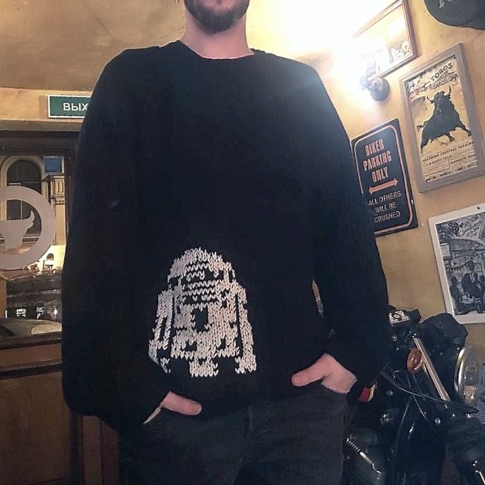 present - My, Knitting, Star Wars, R2d2, Needlework without process, Pullover