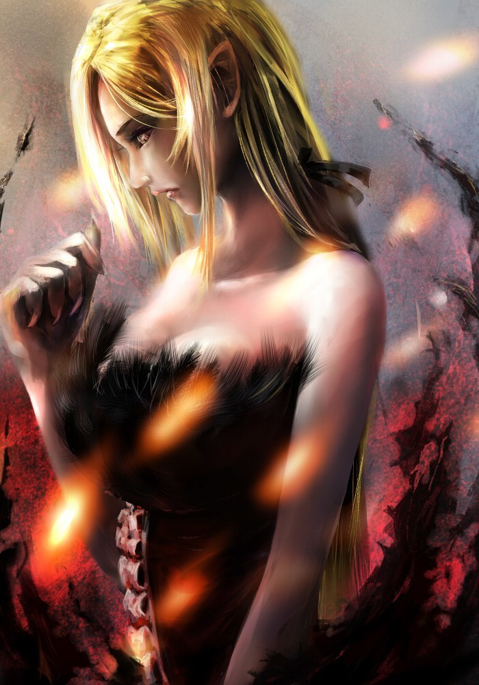 The princess whose path is covered in blood... - Anime, Anime art, Monogatari series, Kiss-Shot Acerola-orion Heart-under-blade