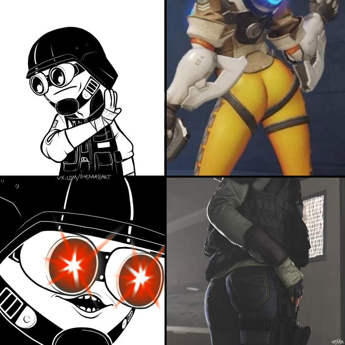   Cesar Art, Cesar Black White, Tom Clancys Rainbow Six Siege, Thermite, IQ, , 