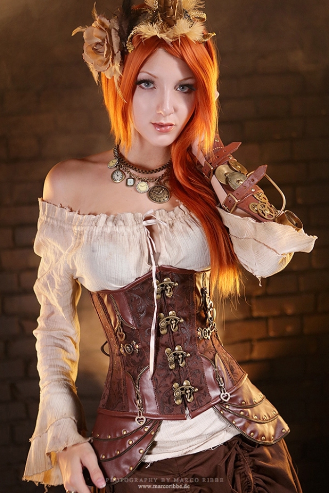 Few girls. - Steampunk, Redheads, Longpost, , Beautiful girl