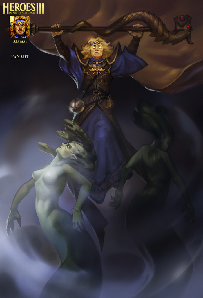 Fan art of characters from the game Heroes Of Might And Magic 3 - HOMM III, Art, Longpost, 2D, 