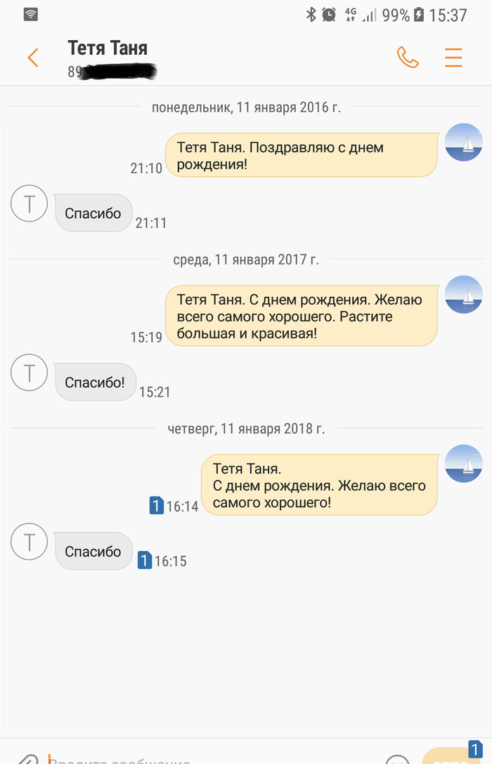 Ежегодные поздравления родственников - Моё, Поздравление, День рождения