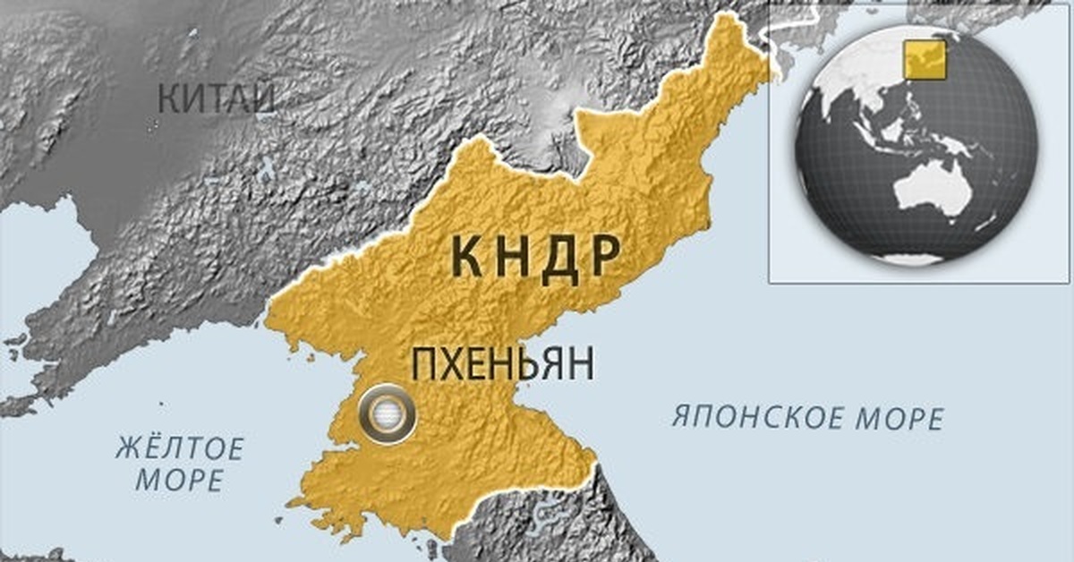 Карта сев кореи и границы с государствами