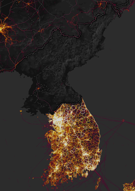 Две Кореи по версии Strava - Моё, Strava, Корея