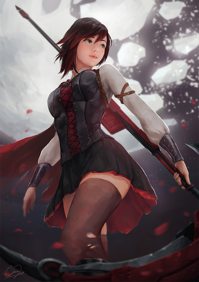 RUBY - Art, Drawing, Ruby rose, RWBY, Cheesewoo