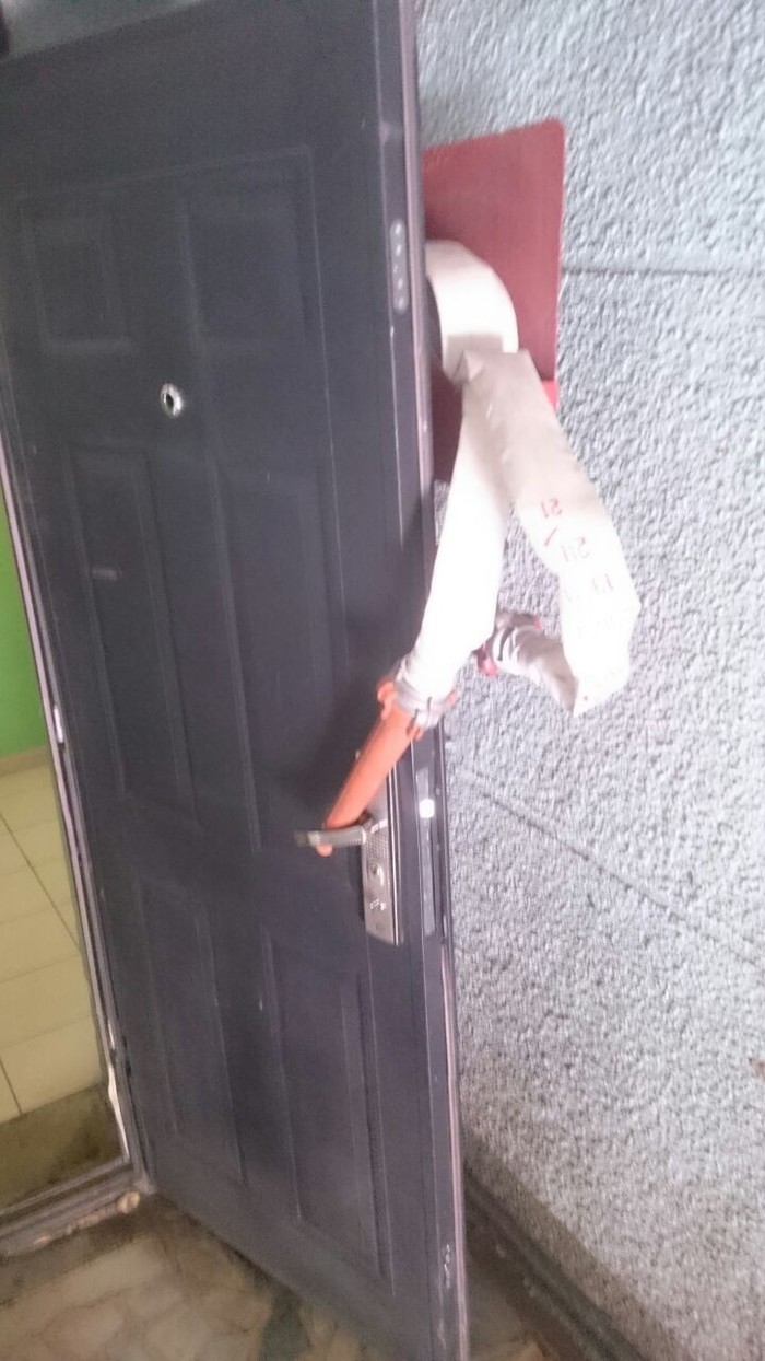 Universal fire hose) - My, Door, Stopper, Ingenuity, Firehose, Russia