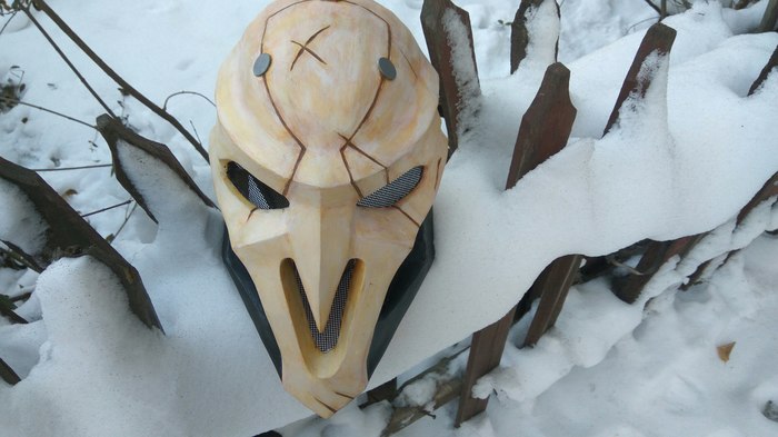 Маска Жнеца из игры Overwatch - Моё, Pepakura, Papercraft, Ручная работа, Косплей, Ripper overwatch mask, Длиннопост