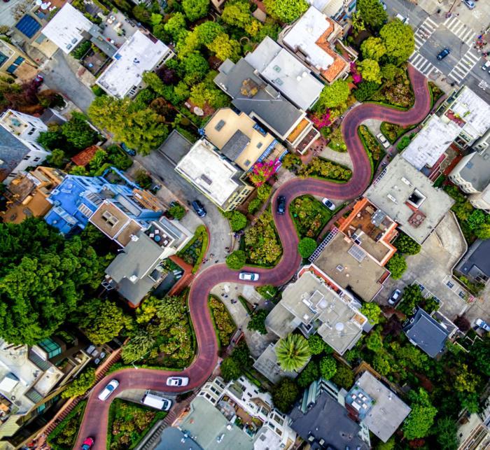 Section of Lombard Street in San Francisco - The street, Plot, The photo