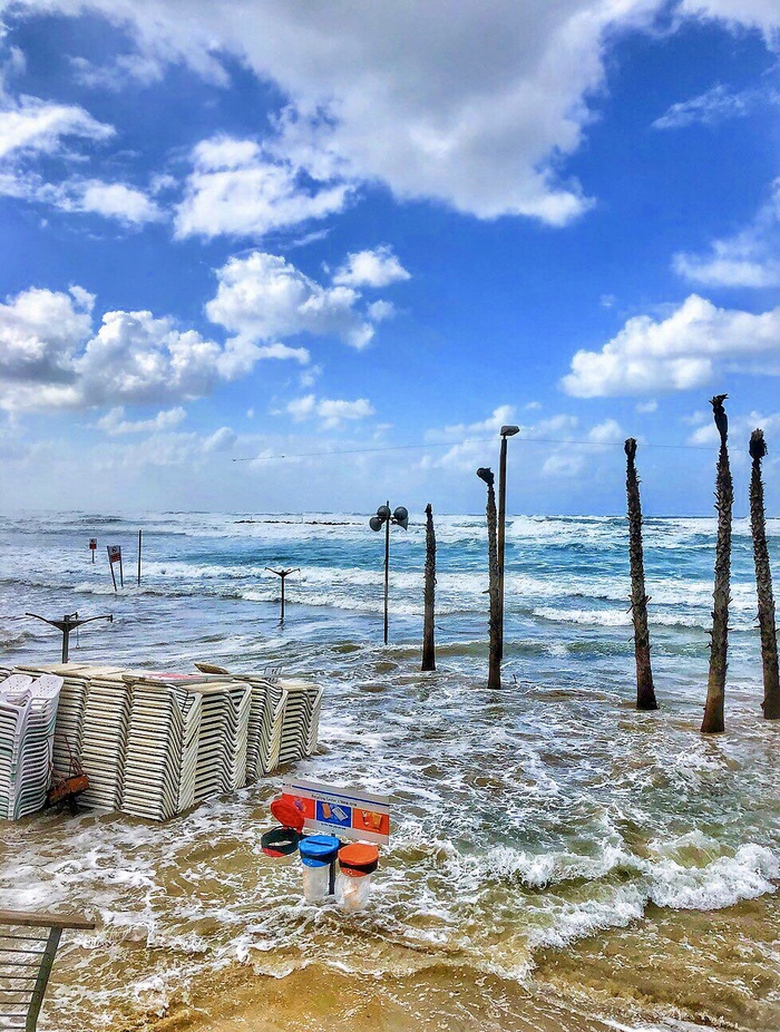 After the storm - My, Storm, , Sea, Wave, Israel, Tel Aviv, The photo, Wind