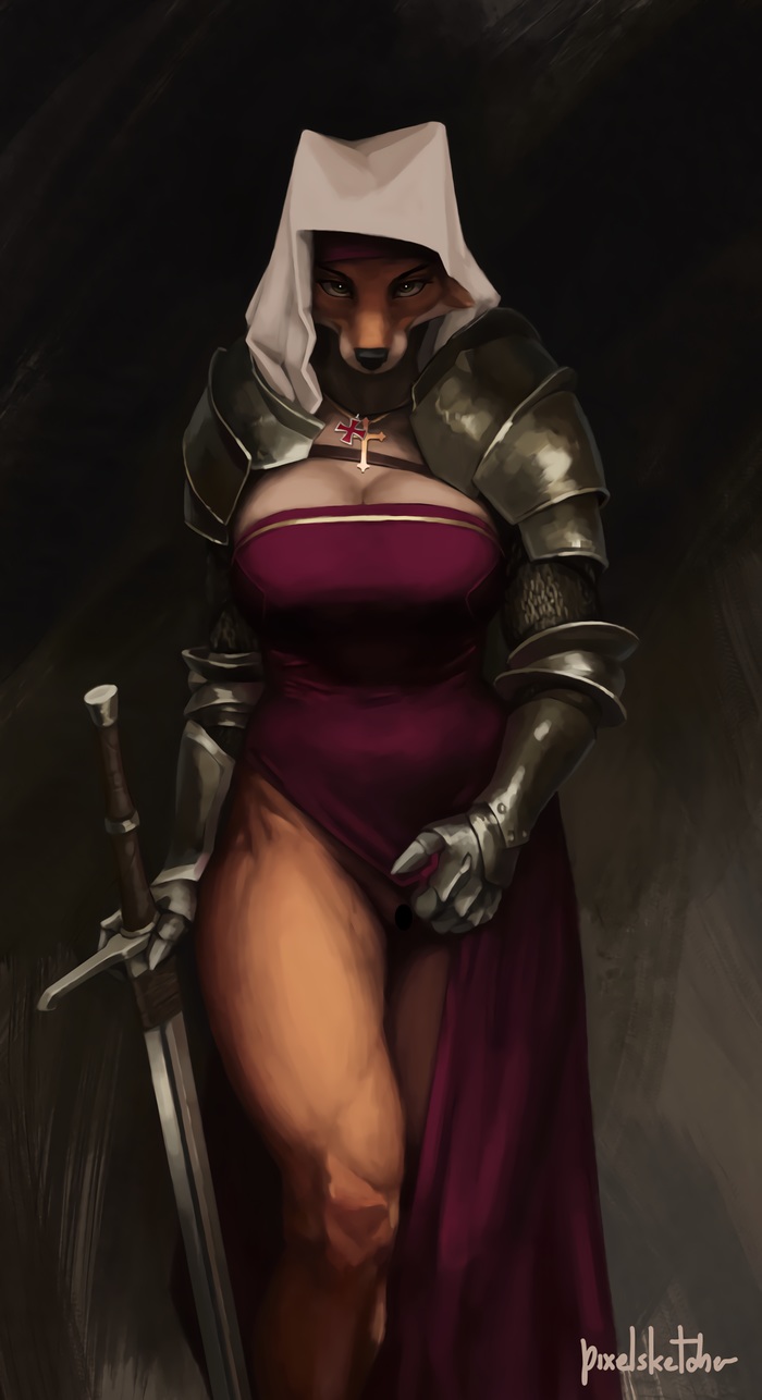 Knight Marian - NSFW, Virgin Marian, Furry, Furotica, Pixelsketcher