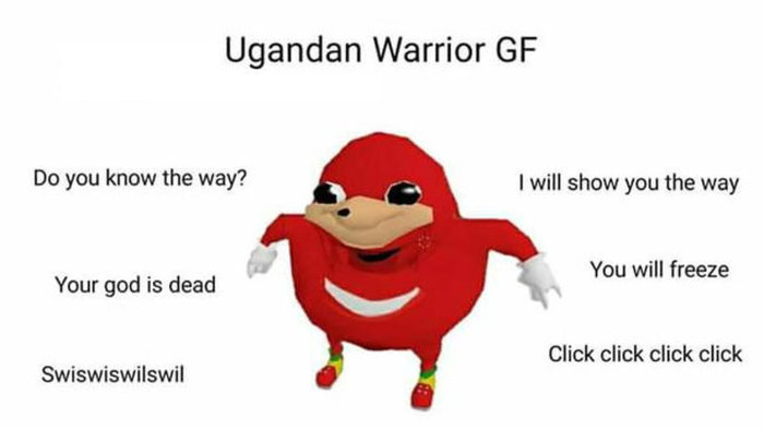   "Knuckles uganda",     , Vrchat,  