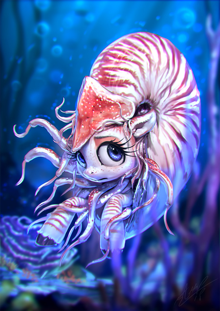 Наутилус - My Little Pony, Original Character, Наутилус, Seapony, PonyArt, Арт