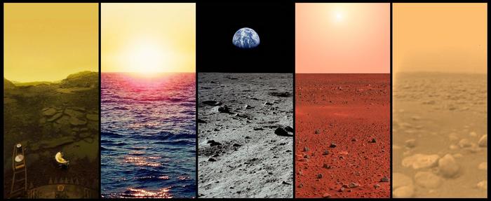 Горизонты - Венера, Земля, Луна, Марс, Титан