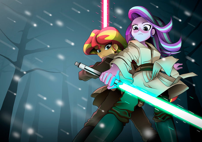 Two padawans of the twilight My Little Pony, Equestria Girls, Sunset Shimmer, Starlight Glimmer, , Star Wars, Shadeirving, DeviantArt