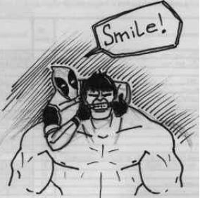 Deadpool smiles at the Hulk - My, Deadpool, Hulk, Marvel, Handwriting, Drawing