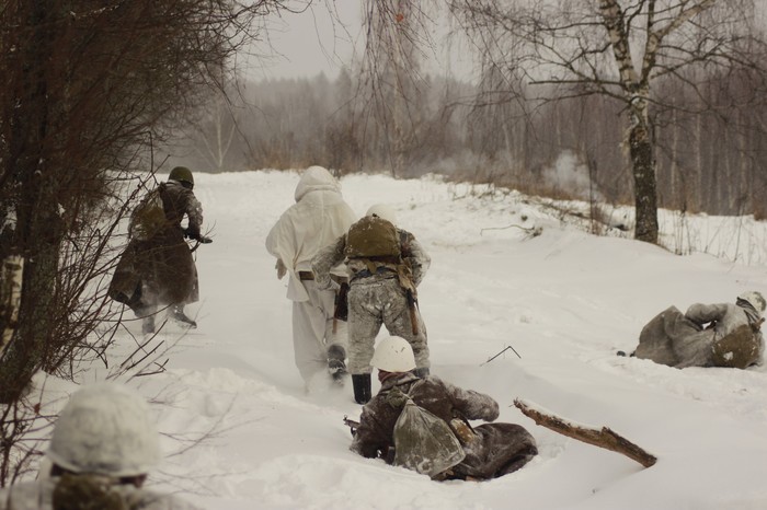 Near the village of Yakshino, on the ashes of the village of Brykino that burned down during the Second World War, a military-historical reconstruction took place. - My, Story, Historical reconstruction, Longpost