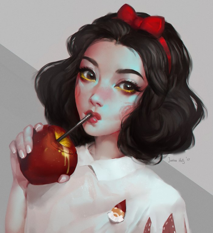 Modern Snow White (my fan art) - My, , Walt Disney, Disney princesses, Snow White, Fan art, Art, Portrait