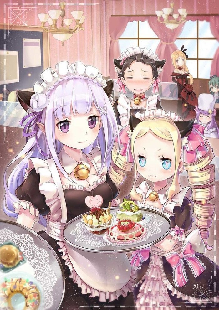 Rezero anime art - Anime Art, Re:Zero Kara, Natsuki Subaru, Beatrice, Emilia, Priscilla Barielle, Crusch Karsten