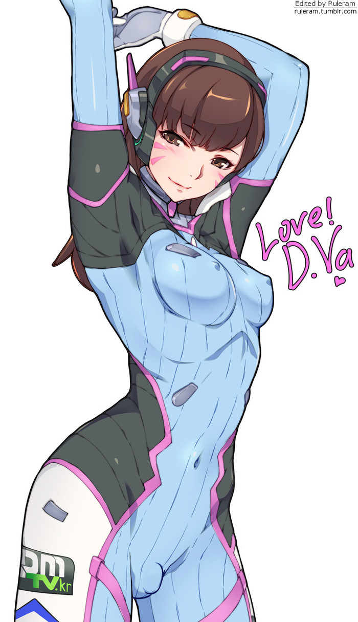 Love! D.Va - , Art, Its a trap!, Feet, Anime, Anime art, Longpost, Futanari