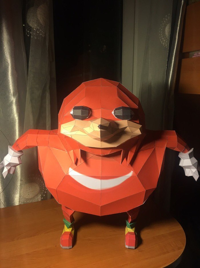 Ugand sew you? - My, Pepakura, Papercraft, Handmade, Ugandan Knuckles, Memes