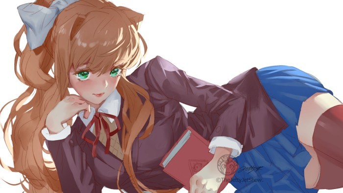 Just monika - Anime art, Monika, Doki Doki Literature Club, 