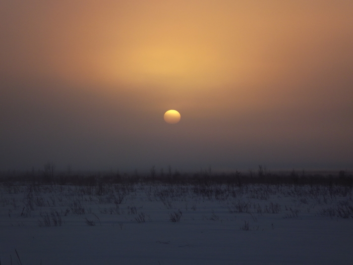 Sunrise at -40. - My, Sunrise, freezing, Siberia, The photo, Lesosibirsk