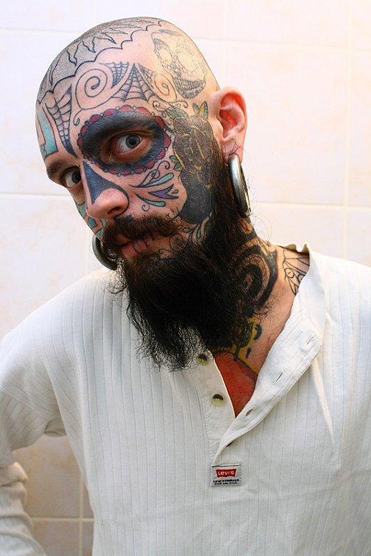 face tattoo - Tattoo, Face, Freaks, Longpost