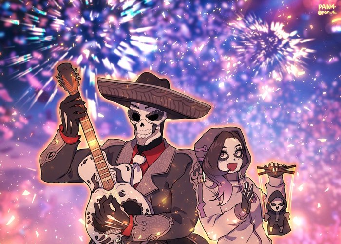 Day of the dead in overwatch - Reaper, Overwatch, Art, The day of the Dead, Sombra