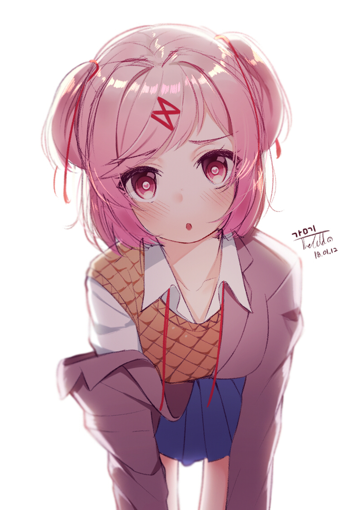 Doki Doki! - Doki Doki Literature Club, Anime art, Natsuki, Anime, Visual novel, Not anime, Longpost