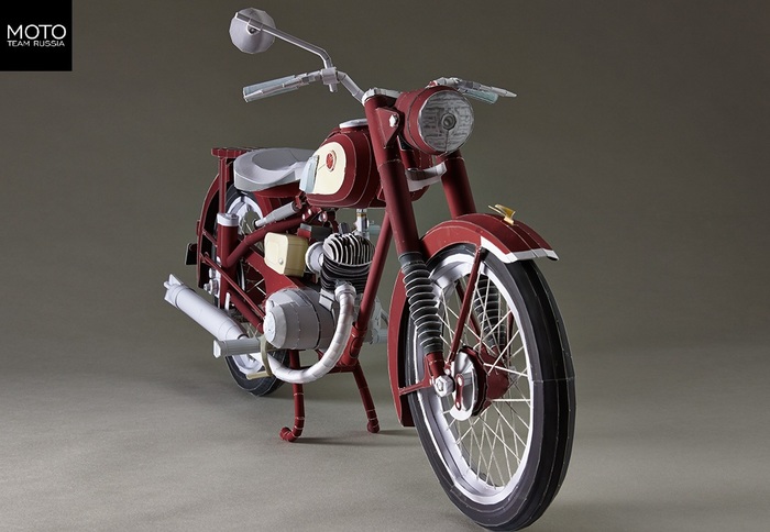 1955 Yamaha YA-1 Homemade PAPER Motorcycle - Moto, Motorcycles, Paper modeling, Homemade, Craft, Crafts, , Longpost, Papercraft