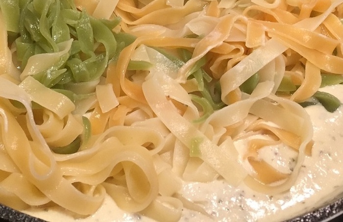 Tagliatelle, a variation of ala carbonara - My, , , Longpost