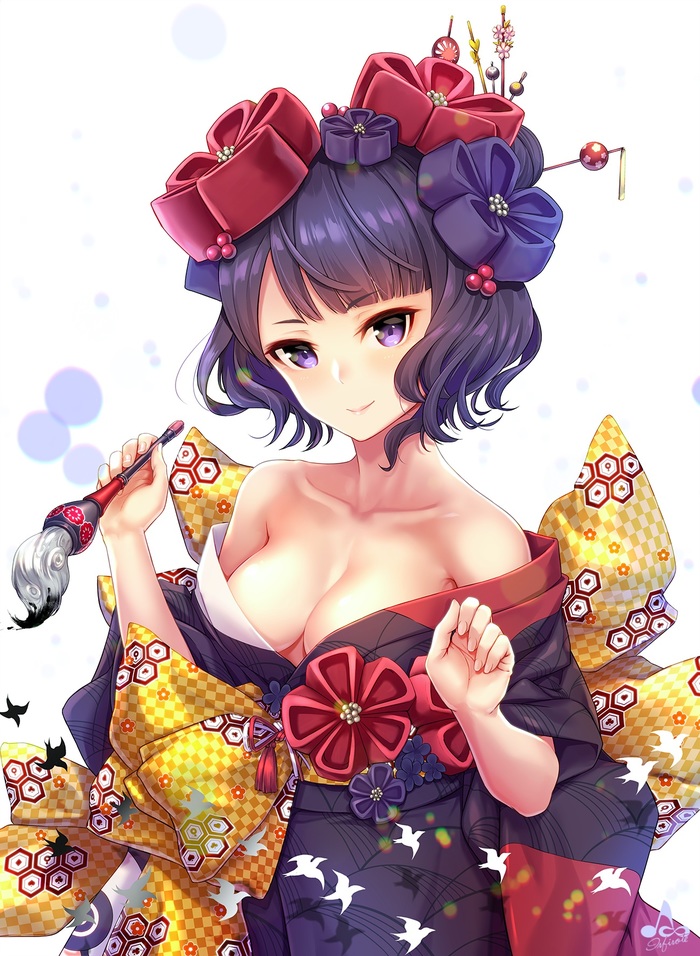 Anime art - Anime Art, Аниме, Fate Grand Order, Katsushika Hokusai, Кимоно