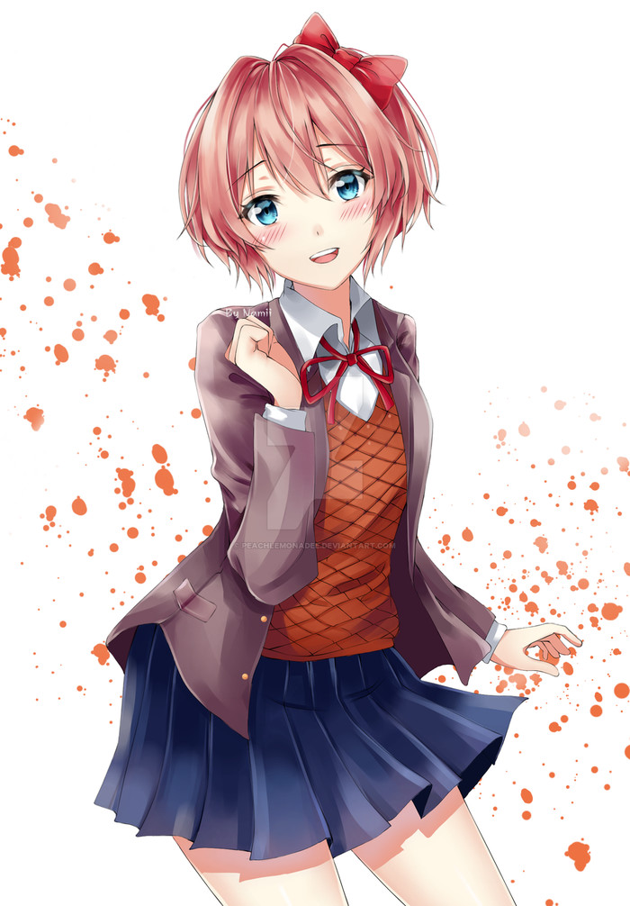 Sayori - , Doki Doki Literature Club, Sayori, Anime art, Anime, Visual novel, Not anime, Art