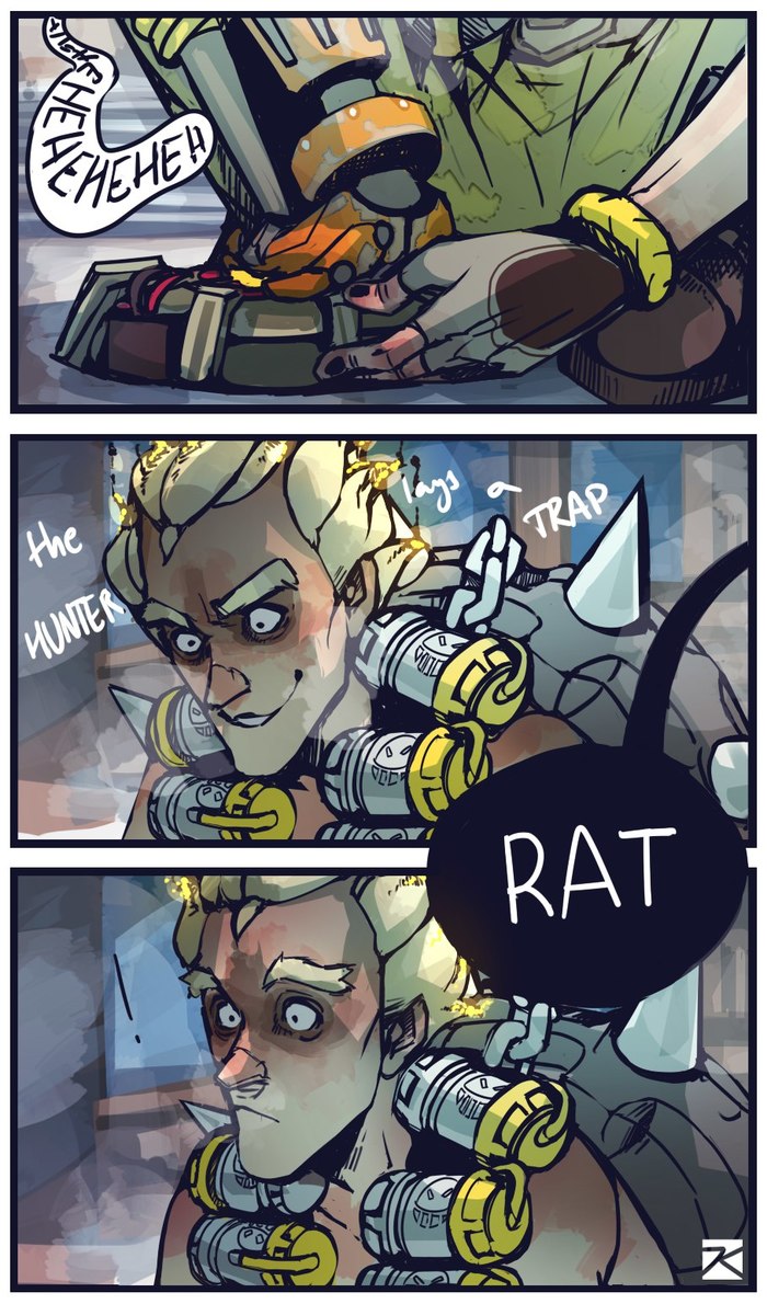 Joyful meeting - Overwatch, Comics, Junkrat, Roadhog, Longpost