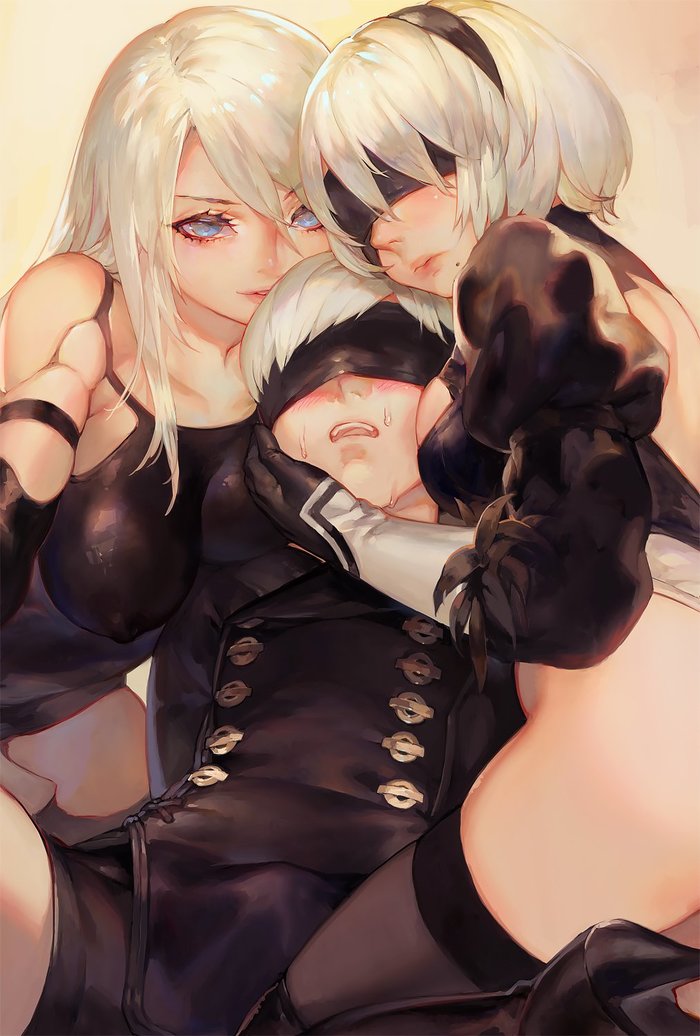 Predicament - Anime, Games, Art, NIER Automata, Yorha unit No 2 type B, Yorha unit no 9 type S, NSFW, Yorha unit No 2 type a, Aoin