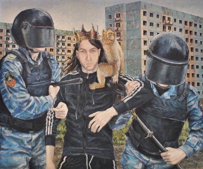 Even the king and the monkey were not spared)) - Arthouse, , Art, Militia, Police