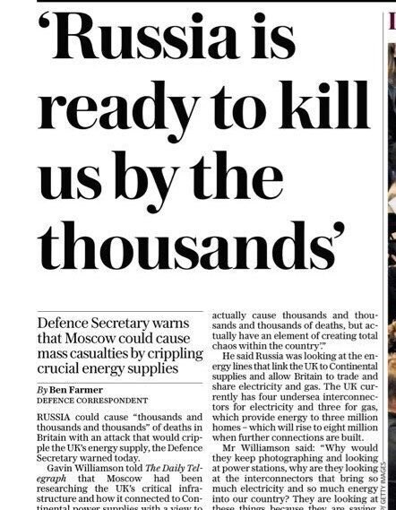 Daily Telegraph: “Russia is ready to kill us by the thousands”! - Russia, Politics, Anti-Russian policy