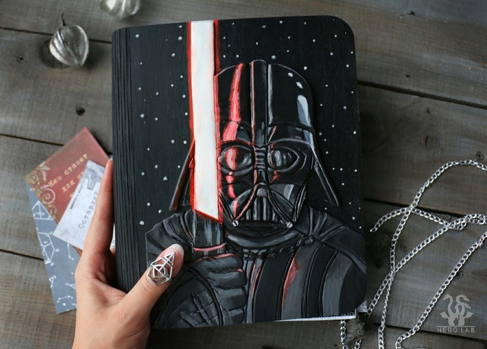 You underestimate the power of the dark side! - My, My, Handmade, Notebook, Polymer clay, Darth vader, Longpost, Star Wars, Handmade