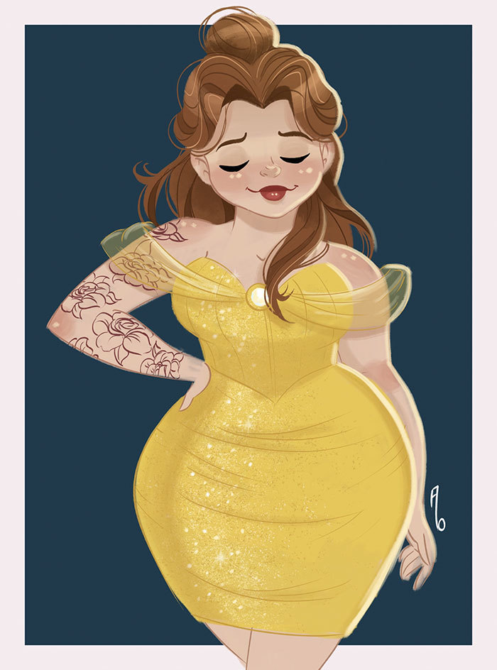 Disney princesses with seductive curves - Disney princesses, Bbw, Charm, Longpost, Fullness, Walt disney company