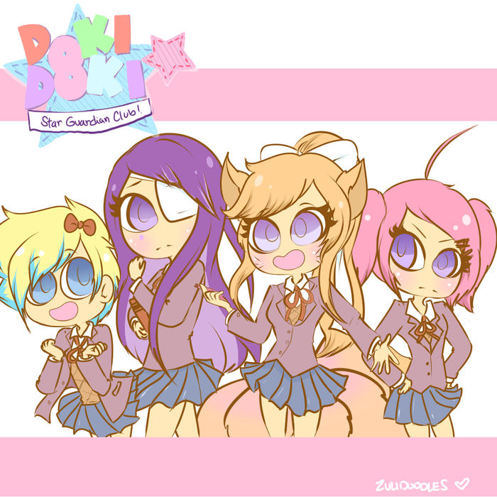 Doki Doki Star Guardian Club League of Legends, Star Guardian, Doki Doki Literature Club, , Zulidoodles, 
