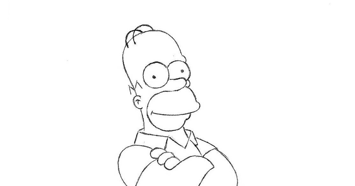 Рисуем Гомера Симпсона., Симпсоны, Рисование, Мультфильмы, The Simpsons - H...