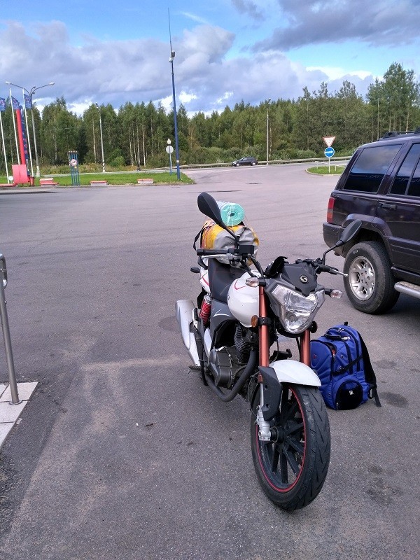 To the village to visit my grandfather, or a solo trip from the Leningrad region to the Saratov region on the Stels Flame 200 ... Under water - My, Motorcycles, Rain, Motorcycle travel, Dalnyak, Bikepost, Tambov, Saratov region, Stels Flame 200, Longpost, Moto