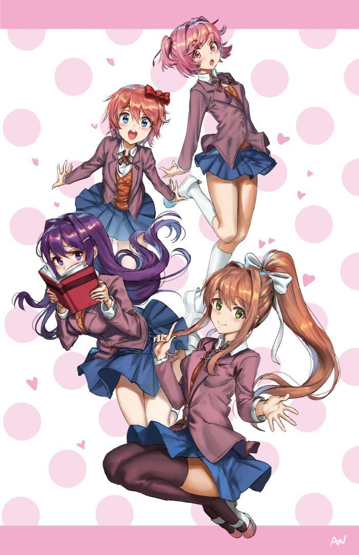 Okie Doki! - , Doki Doki Literature Club, Visual novel, Anime, Not anime, Art