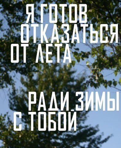 Я готов отказаться от лета.