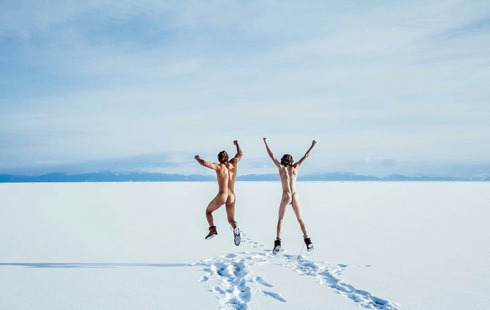 Baikal. freedom - NSFW, Baikal, Winter, Naked, Liberty