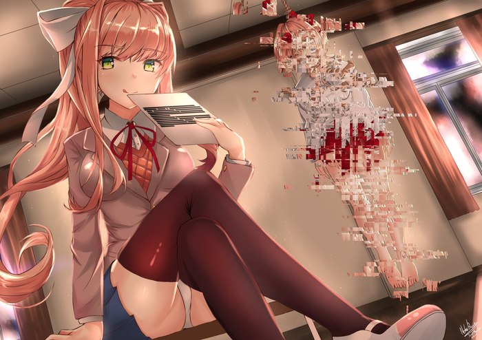 See traceback.txt for more details - Doki Doki Literature Club, Sayori, Monika, Anime Art, Аниме, Визуальная новелла, Не аниме, Арт