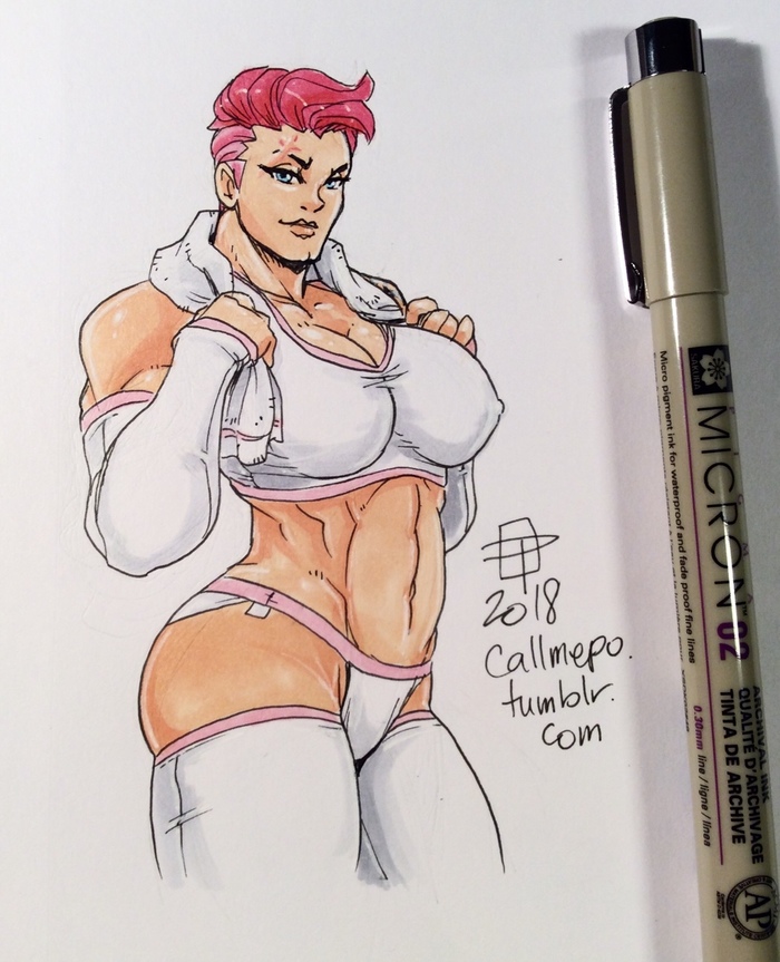 Zarya Bonita en Blanco - Callmepo, Art, Strong girl, Zarya, Overwatch, Sports girls