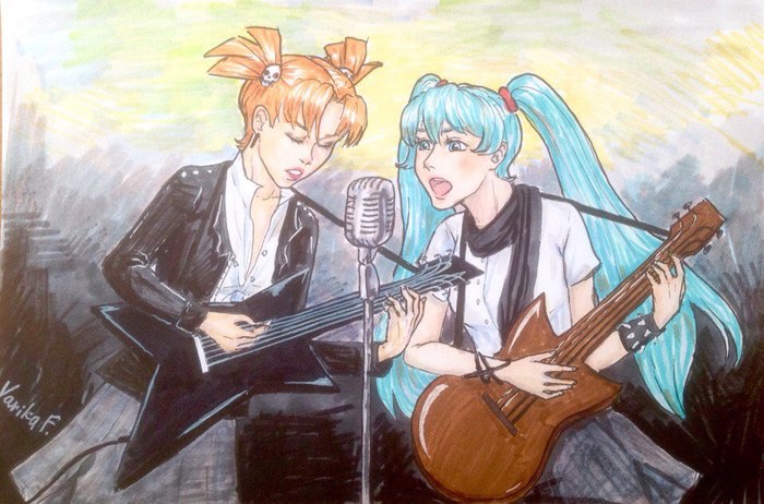 How many strings are in the soul? - Visual novel, Endless summer, Varikaf, Alisa Dvachevskaya, Hatsune Miku, Art