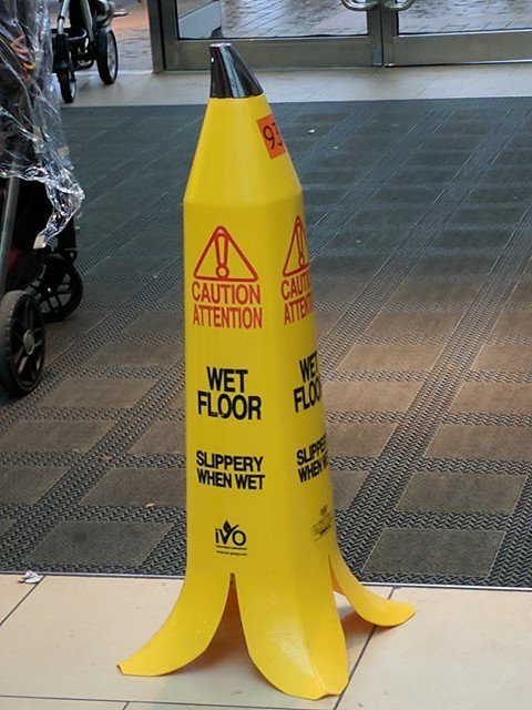 Caution, slippery floor - Signs, slippery topic, Banana peel, Creative